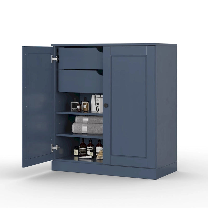 Palace Imports 100% Solid Wood 32  Bathroom Cabinet with Solid Doors, 2-Drawers and Adjustable Shelves