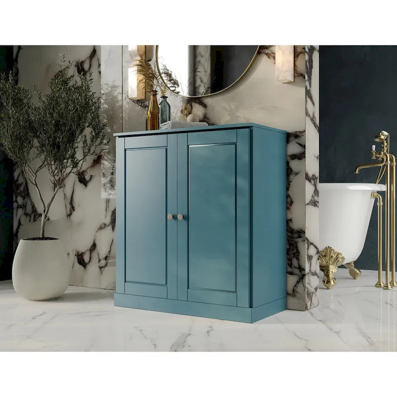 Palace Imports 100% Solid Wood 32  Bathroom Cabinet with Solid Doors, 2-Drawers and Adjustable Shelves