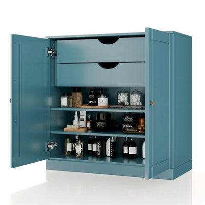 Palace Imports 100% Solid Wood 32  Bathroom Cabinet with Solid Doors, 2-Drawers and Adjustable Shelves