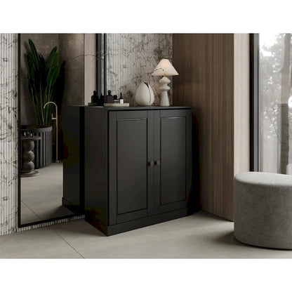 Palace Imports 100% Solid Wood 32  Bathroom Cabinet with Solid Doors, 2-Drawers and Adjustable Shelves
