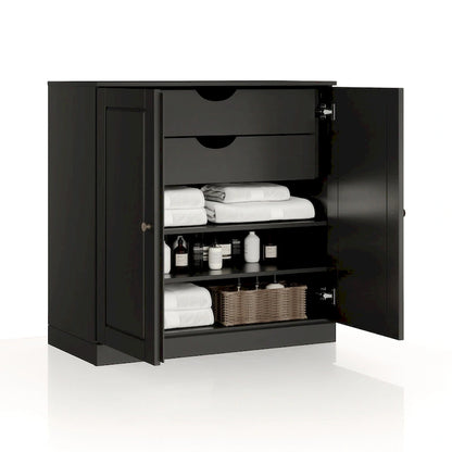 Palace Imports 100% Solid Wood 32  Bathroom Cabinet with Solid Doors, 2-Drawers and Adjustable Shelves