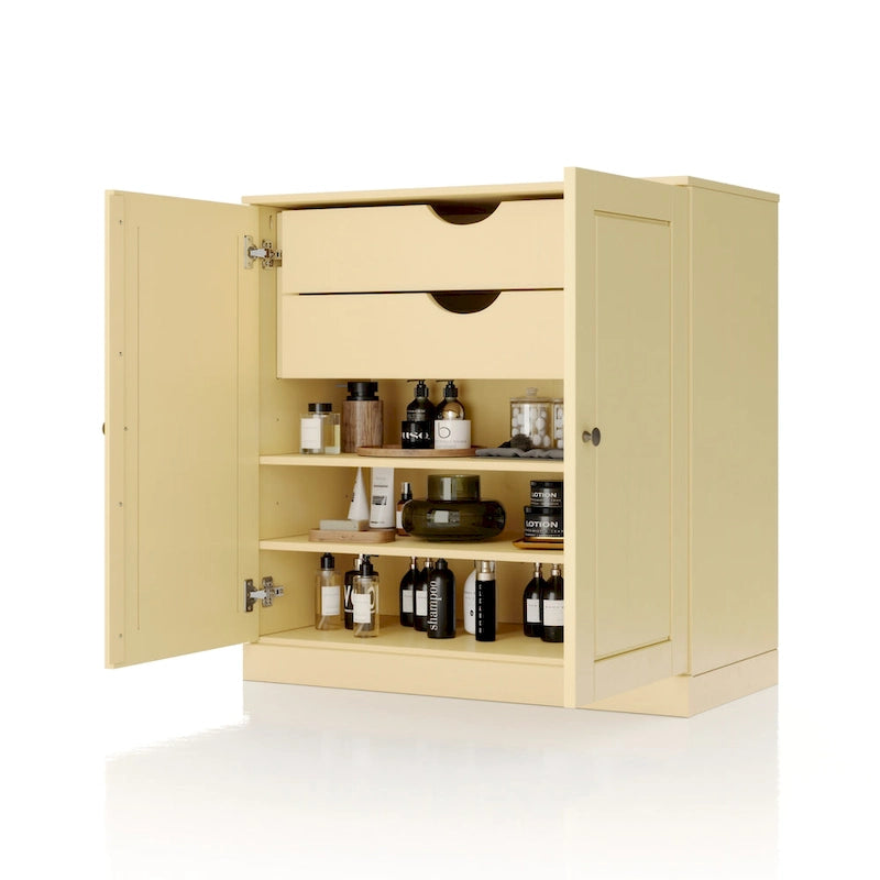Palace Imports 100% Solid Wood 32  Bathroom Cabinet with Solid Doors, 2-Drawers and Adjustable Shelves