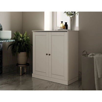 Palace Imports 100% Solid Wood 32  Bathroom Cabinet with Solid Doors, 2-Drawers and Adjustable Shelves