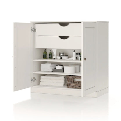 Palace Imports 100% Solid Wood 32  Bathroom Cabinet with Solid Doors, 2-Drawers and Adjustable Shelves