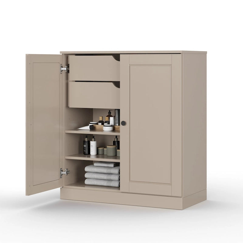 Palace Imports 100% Solid Wood 32  Bathroom Cabinet with Solid Doors, 2-Drawers and Adjustable Shelves