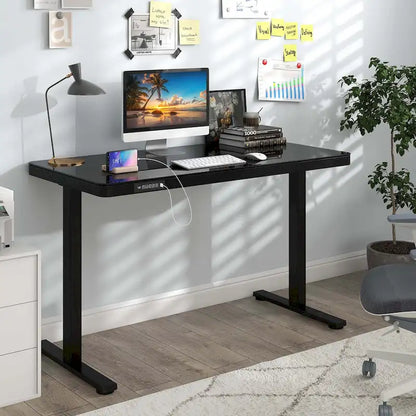 Costway 48  x 24  Whole-Piece Glass Standing Desk w/Drawers Writable