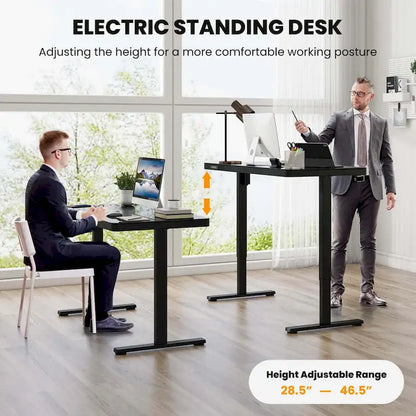 Costway 48  x 24  Whole-Piece Glass Standing Desk w/Drawers Writable