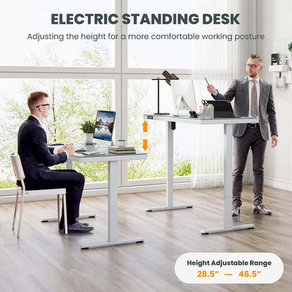 Costway 48  x 24  Whole-Piece Glass Standing Desk w/Drawers Writable