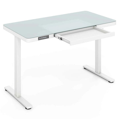 Costway 48  x 24  Whole-Piece Glass Standing Desk w/Drawers Writable