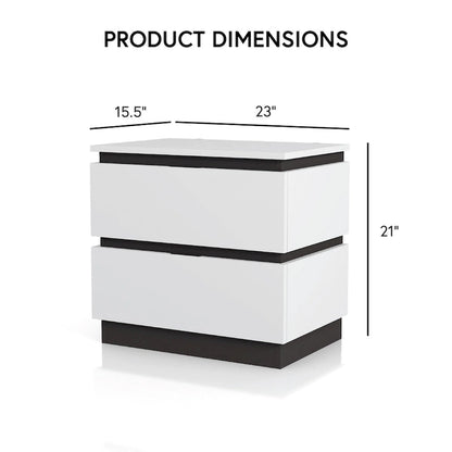 Furniture of America Conjira Modern 4-Piece White Wood Platform Bedroom Set