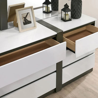 Furniture of America Conjira Modern 4-Piece White Wood Platform Bedroom Set