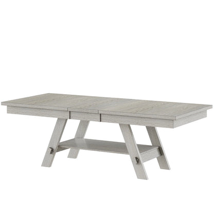 VECELO 6/8-Piece Dining Table Set with Bench, Solid Wood Rectangular Extendable Dining Table & 4 Solid Wood Dining Chairs