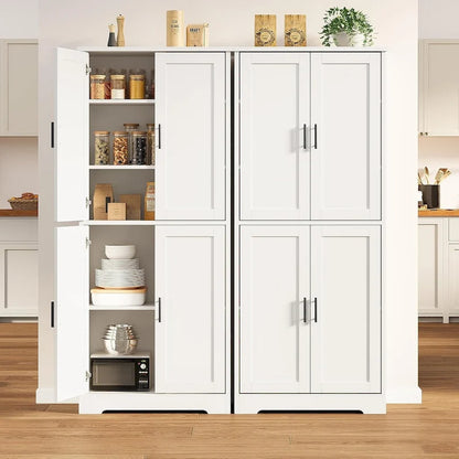 Kitchen Pantry Cabinet, Freestanding Pantry Storage Cabinet with Doors and Shelves