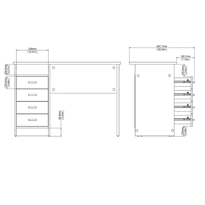 Porch & Den Skylar 4-drawer Desk