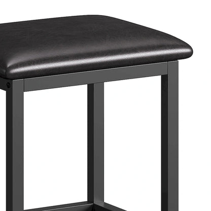 Moasis Rolling Kitchen Island with Trash Can Storage Cabinet and 2 Bar Stools