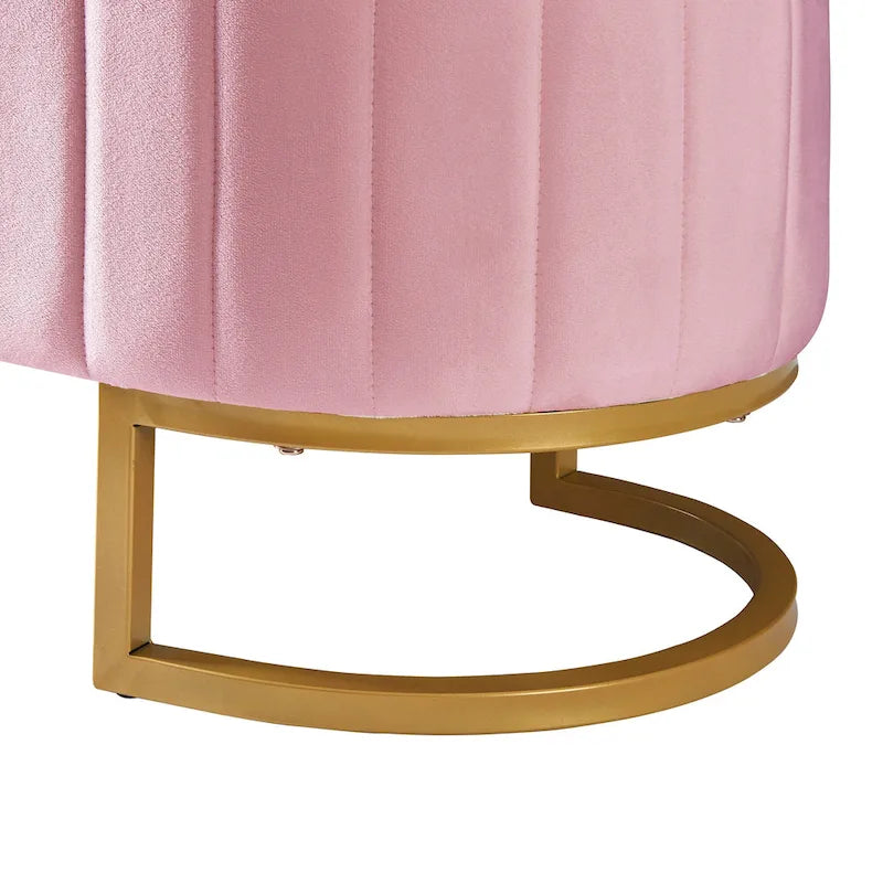 Roomfitters Elegant Velvet Storage Ottoman with Button-Tufted Design, Upholstered Bench with Metal Legs for Bedroom