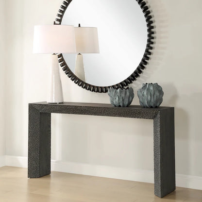 Uttermost 24594 Thoreau 62  Wide Elm Wood Veneer Console Table