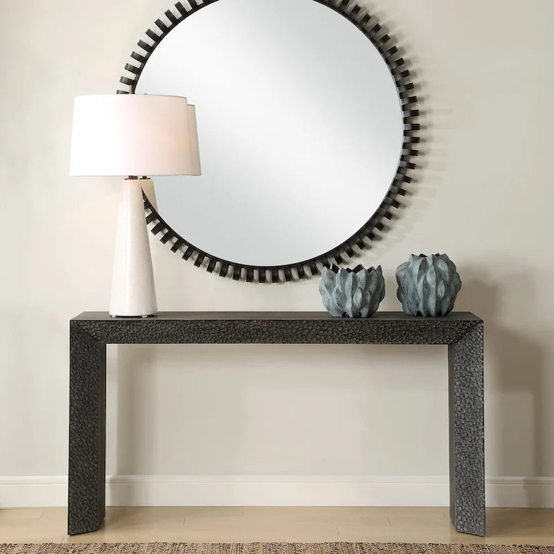 Uttermost 24594 Thoreau 62  Wide Elm Wood Veneer Console Table