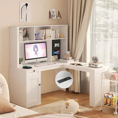 59.44  Computer Desk with Drawers Bookshelf Outlet