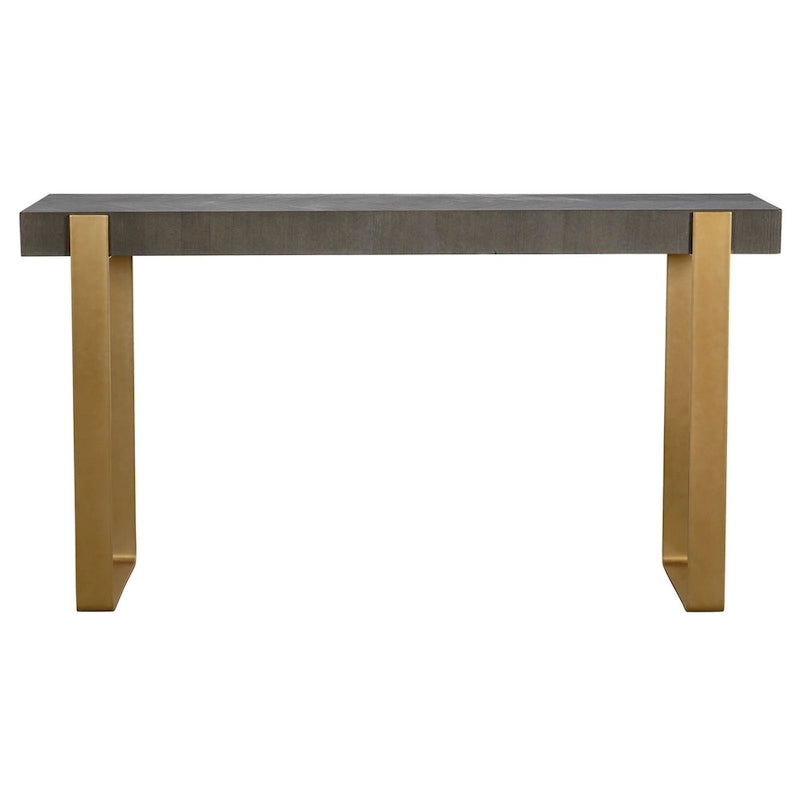 Rectangular Console Table with Strap Legs - 60  - Gray and Gold