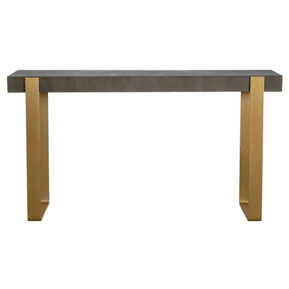 Rectangular Console Table with Strap Legs - 60  - Gray and Gold