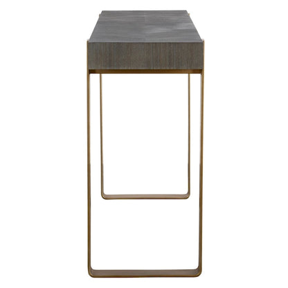 Rectangular Console Table with Strap Legs - 60  - Gray and Gold
