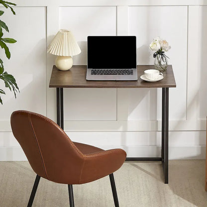 Folding Computer Desk, 31.5 Inch, Space Saving Foldable Design, No Assembly Needed, for Home Office