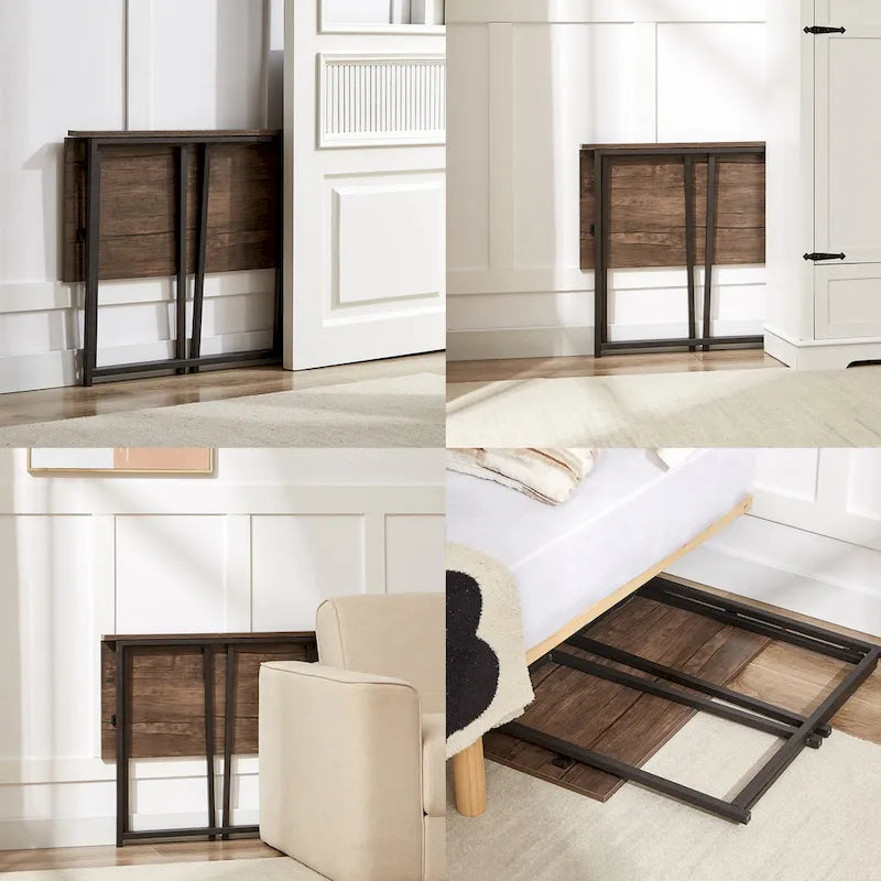 Folding Computer Desk, 31.5 Inch, Space Saving Foldable Design, No Assembly Needed, for Home Office