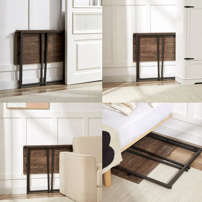 Folding Computer Desk, 31.5 Inch, Space Saving Foldable Design, No Assembly Needed, for Home Office