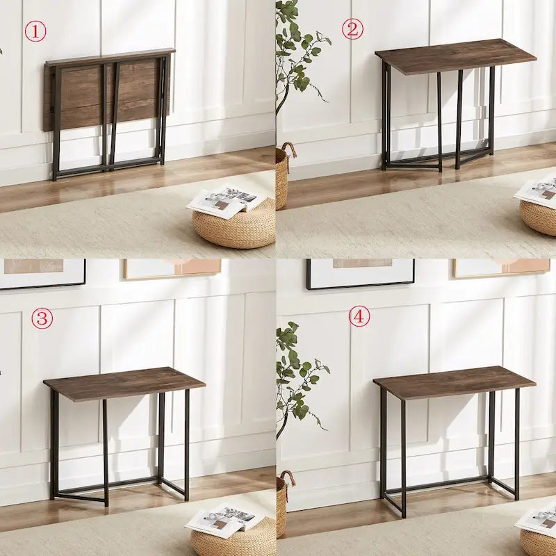 Folding Computer Desk, 31.5 Inch, Space Saving Foldable Design, No Assembly Needed, for Home Office