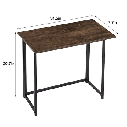 Folding Computer Desk, 31.5 Inch, Space Saving Foldable Design, No Assembly Needed, for Home Office