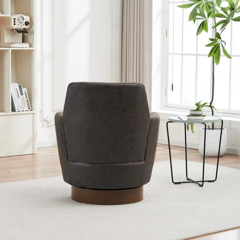 360 Degree PU Leather Swivel Accent Chairs for Living Room,Bedroom