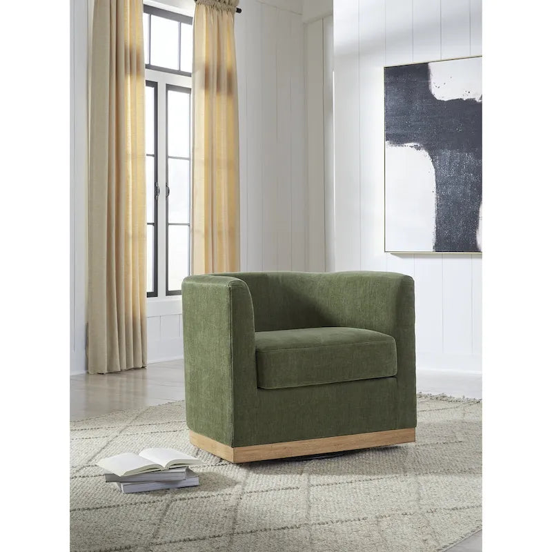 Signature Design by Ashley Jersonlow Forest Green Swivel Chair - 34  W x 31.25  D x 28.88  H