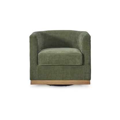 Forest Green Swivel Chair with 360-Degree Rotation and Upholstered Seat