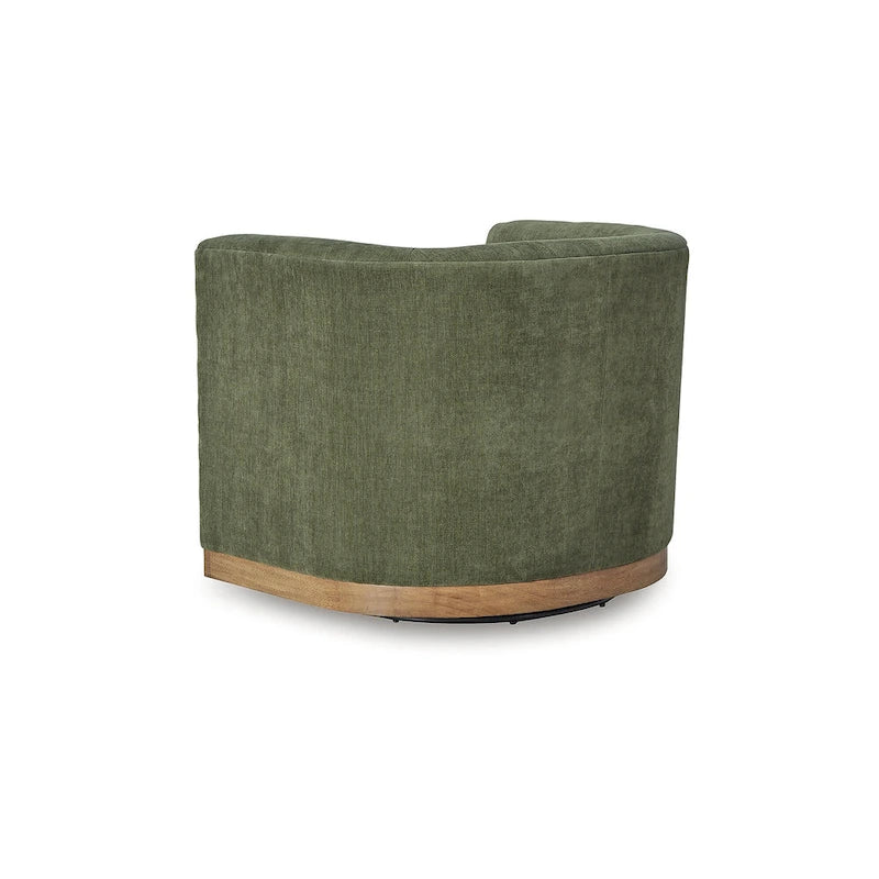 Forest Green Swivel Chair with 360-Degree Rotation and Upholstered Seat