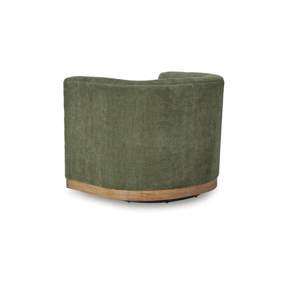 Forest Green Swivel Chair with 360-Degree Rotation and Upholstered Seat