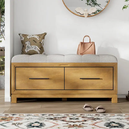 Shoe Bench with Removable Cushion & Hidden Storage