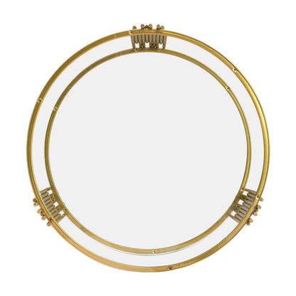 Modern Black Mirror Coffee Table with Gold Finish & Lower Shelf by Harper&Bright Designs