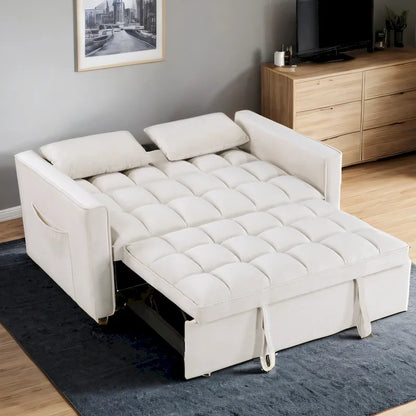 Modern 68  Length Tufted Convertible Loveseat Sleeper Sofa Bed - 68 L x 55 W x 20 H
