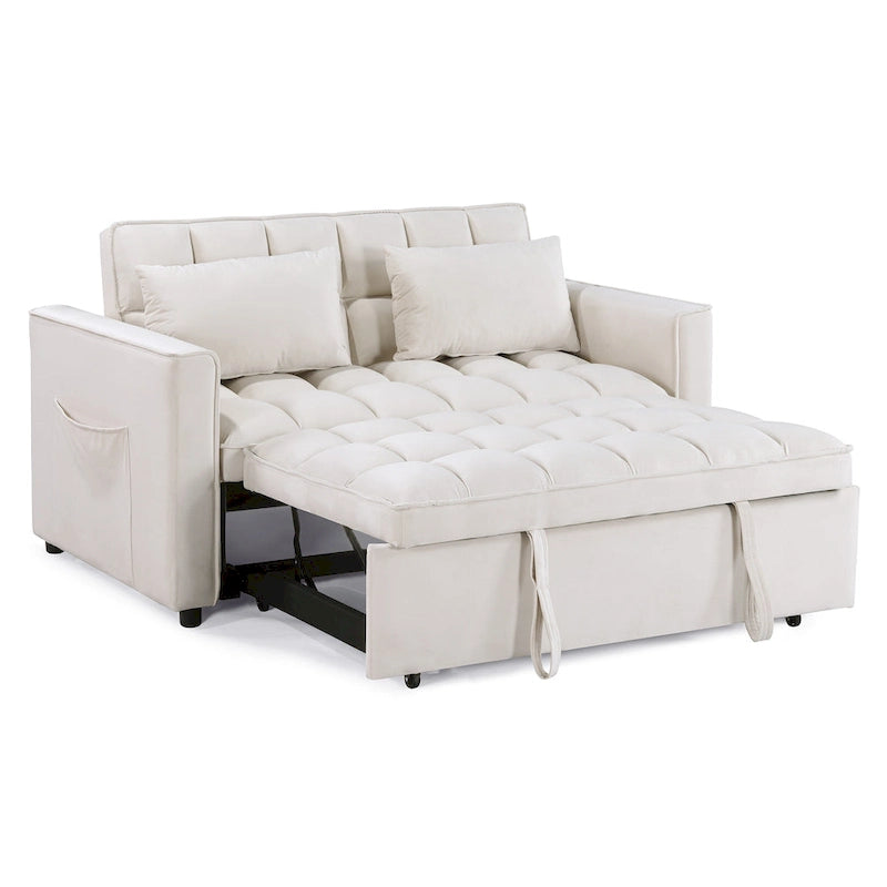 Modern 68  Length Tufted Convertible Loveseat Sleeper Sofa Bed - 68 L x 55 W x 20 H