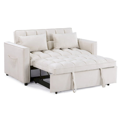 Modern 68  Length Tufted Convertible Loveseat Sleeper Sofa Bed - 68 L x 55 W x 20 H