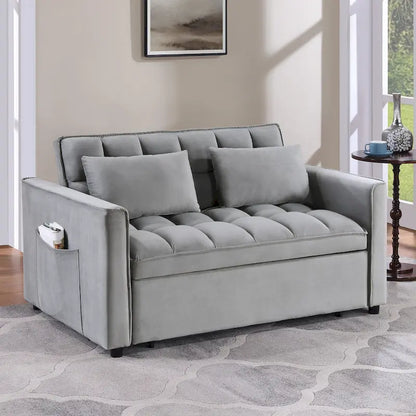 Modern 68  Length Tufted Convertible Loveseat Sleeper Sofa Bed - 68 L x 55 W x 20 H