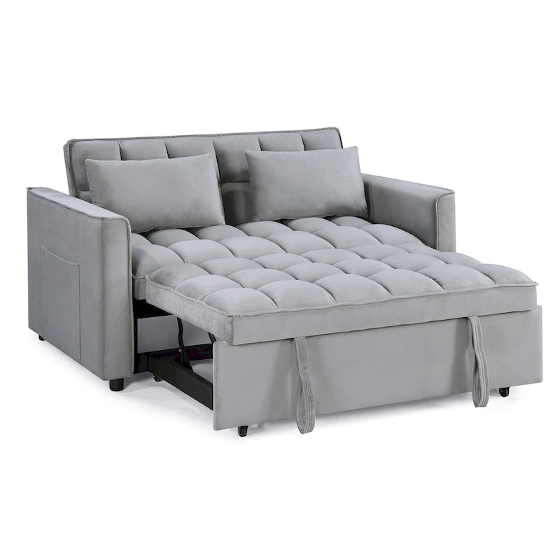 Modern 68  Length Tufted Convertible Loveseat Sleeper Sofa Bed - 68 L x 55 W x 20 H
