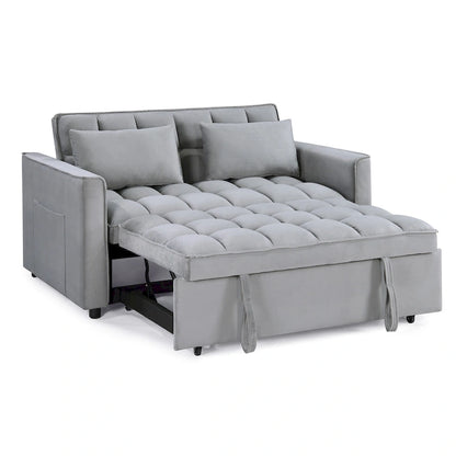 Modern 68  Length Tufted Convertible Loveseat Sleeper Sofa Bed - 68 L x 55 W x 20 H