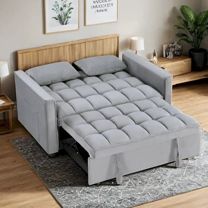 Modern 68  Length Tufted Convertible Loveseat Sleeper Sofa Bed - 68 L x 55 W x 20 H
