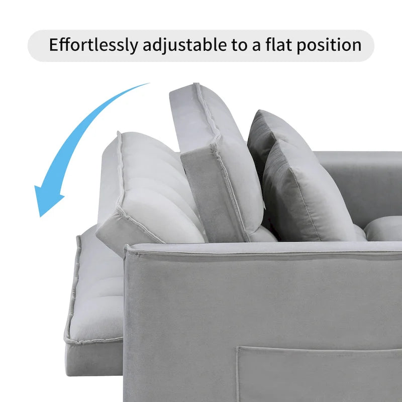 Modern 68  Length Tufted Convertible Loveseat Sleeper Sofa Bed - 68 L x 55 W x 20 H