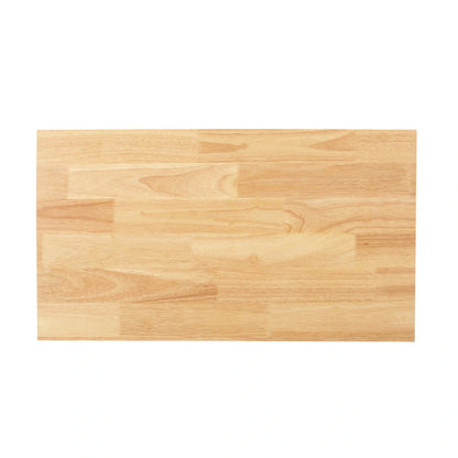 Modern Kitchen Cart with Rubberwood Top, Cabinet Storage, Two Drawers, Three Open Shelves and Lockable Rolling Casters