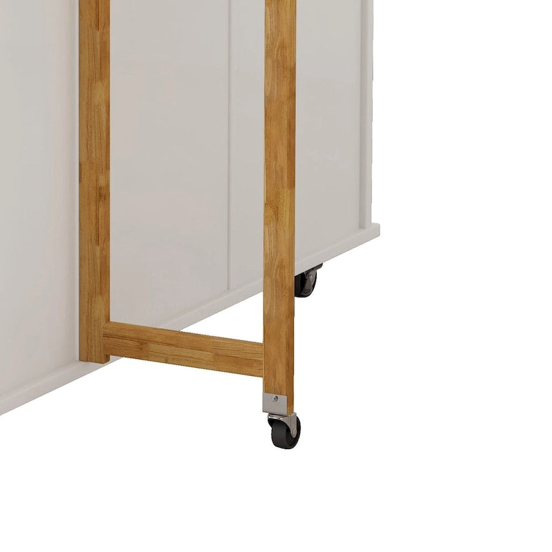 Kitchen Island Cart With 2 Door Cabinet And Three Drawers(no include stool)