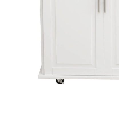 Kitchen Island Cart With 2 Door Cabinet And Three Drawers(no include stool)