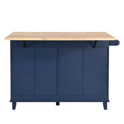 Topmax Farmhouse Kitchen Island Set With Drop Leaf And 2 Seatings